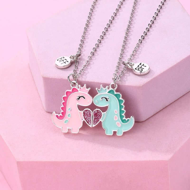 DOYYCA Best Friend Necklace Gifts Friendship Necklace Magnetic Matching Heart Unicorn Dolphin BFF Necklace for 2 Girls - Image 2